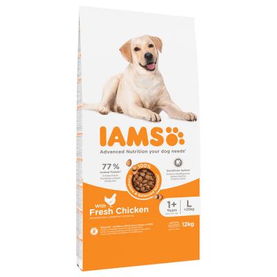 IAMS Croquettes au poulet - Grande race - 12kg - Pour chien