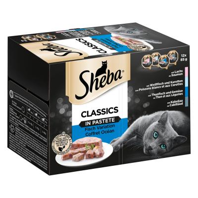 Lots &eacute;conomiques Les Barquettes de Sheba 48 x 85 g - Coffret Oc&eacute;an
