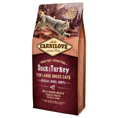 Carnilove - Croquette pour chat Grandes Races - Canard et Dinde 6kg