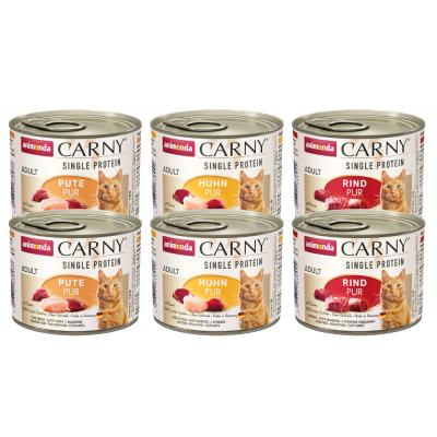 Lot mixte Animonda Carny Single Protein Adult 6 x 200 g pour chat - lot mixte