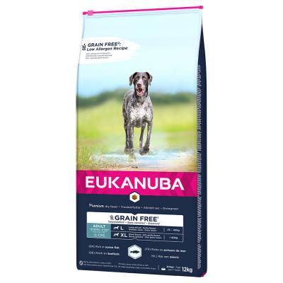 Eukanuba Adult L/XL sans c&eacute;r&eacute;ales au poisson de mer pour chien 12 kg