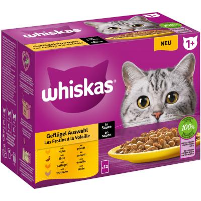 Whiskas Multipack 1+ s&eacute;lection de volailles en sauce 12x85&nbsp;g