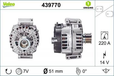 VALEO Alternateur pour MERCEDES-BENZ: Classe E, Classe ML, Classe CLS, Classe GL (Ref: 439770)