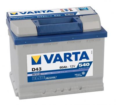 Varta Blue Dynamic D43 Batterie Voitures, 12 V 60Ah 540 Amps (En)