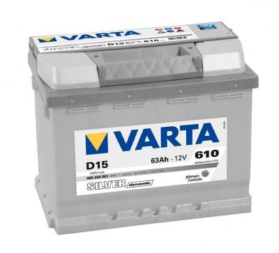 Varta Silver Dynamic D15 Batterie Voitures, 12 V 63Ah 610 Amps (En)