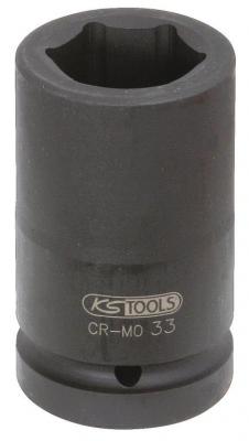 Ks tools 1"" douilles &agrave; chocs 6 pans, longues, 75mm