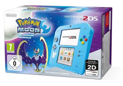 Console Nintendo 2DS + Pok&eacute;mon Lune Pr&eacute;install&eacute;