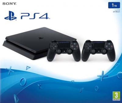 Sony playstation 4 slim - 1to - avec 2 manettes - noir 0711719897255