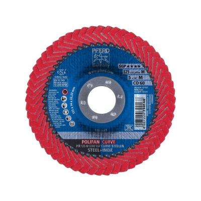 Disque &agrave; lamelles curve 125 mm grain 60 pour pour soudure dangle8mm