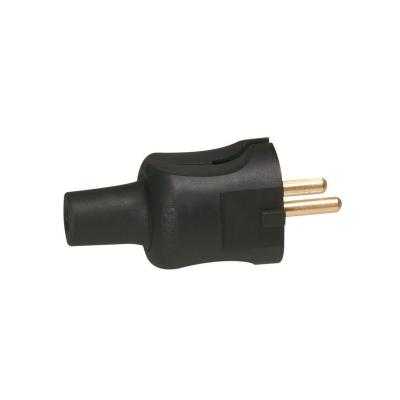 Fiche caoutchouc Legrand - 2P - 16A - 380V - sortie droite - noir
