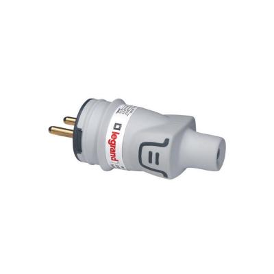 Legrand - Fiche m&acirc;le avec terre Plexo - plastique - IP44 - gris