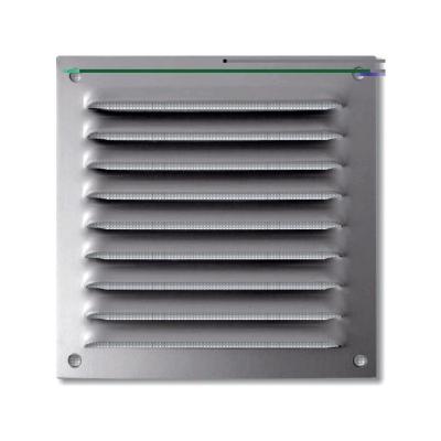 Autogyre - Grille m&eacute;tallique &agrave; persienne + moustiquaire - 100 x 100 mm