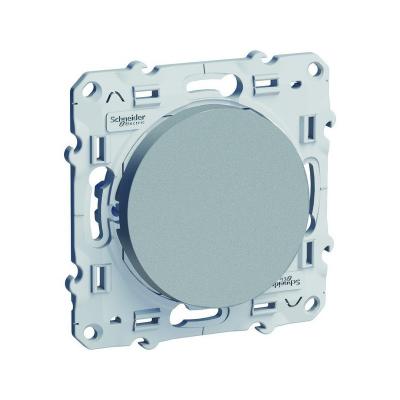 Bouton poussoir double - 10A - 230V - SCHNEIDER Odace - aluminium