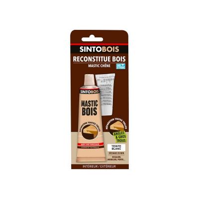 Mastic &agrave; bois Sintobois angles & gros trous SINTO, blanc, 60 g