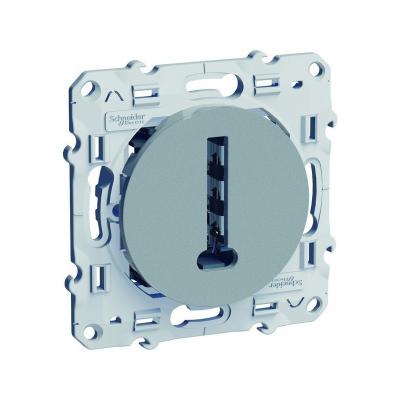 Schneider Electric SC5S53A496 Prise t&eacute;l&eacute;phone conjoncteur T Odace Alu