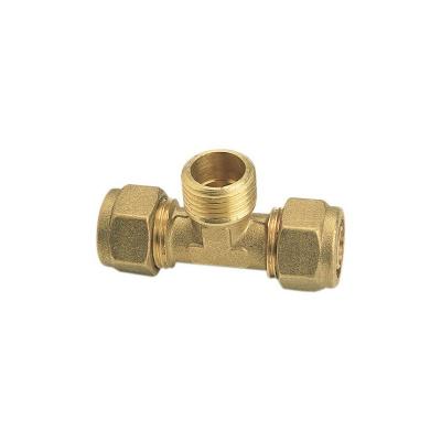 Raccord &agrave; compression - male au centre 15/21 - per &Oslash;20 - chrome