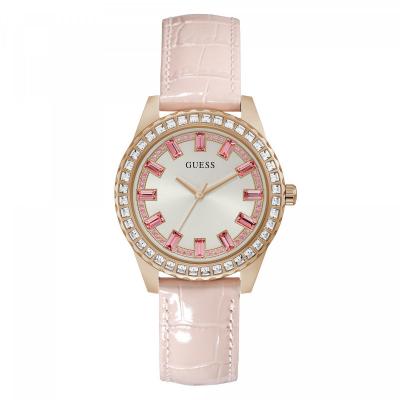 Guess Femmes Analogique Quartz Montre avec Bracelet en Cuir GW0032L2