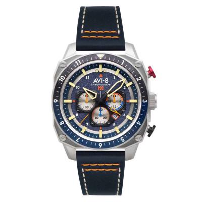 Montre Homme Hawker Hunter Dual Time Chrono AV-4100-02 - Bracelet Cuir Bleu