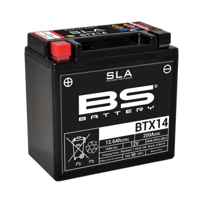 BS battery 300681&nbsp;btx14&nbsp;AGM SLA Moto Batterie Noir
