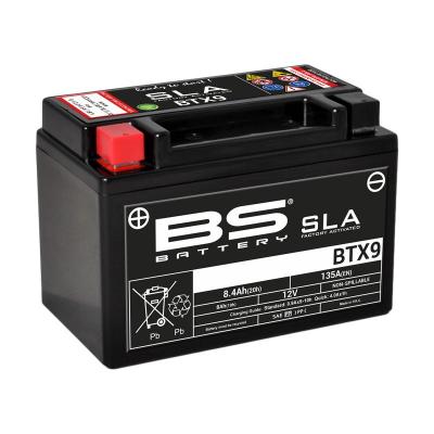 BS battery 300674&nbsp;btx9&nbsp;AGM SLA Moto Batterie Noir