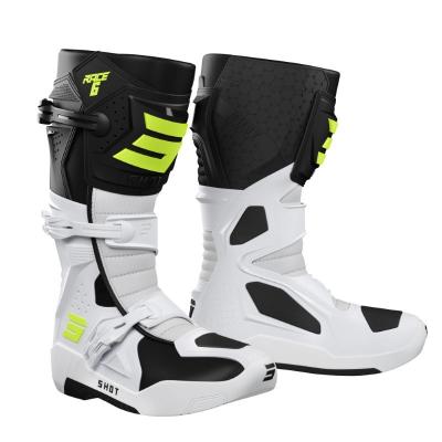 Shot Bottes moto cross Shot Race 6 noir blanc neon jaune 47