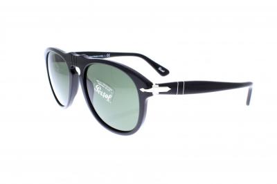 Persol Lunettes de Soleil PO 0649 Black/Grey Green 54/20/140 unisexe