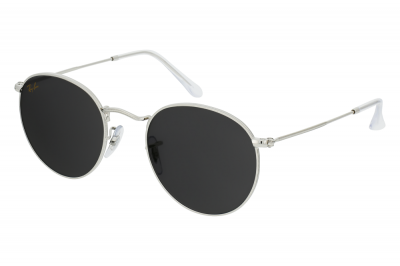 Ray-Ban Lunettes de soleil RB3447 ROUND METAL 9198B1 Gris argent&eacute; 50 mm Homme
