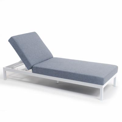 Bain de soleil avec coussin Oviala Galapagos Aluminium Blanc