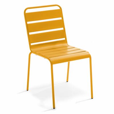 Chaise de jardin - 47 x 55 x 83 cm - Acier - Palavas - Jaune