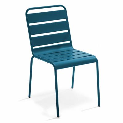 Chaise de jardin - 47 x 55 x 83 cm - Acier - Palavas - Bleu Pacific