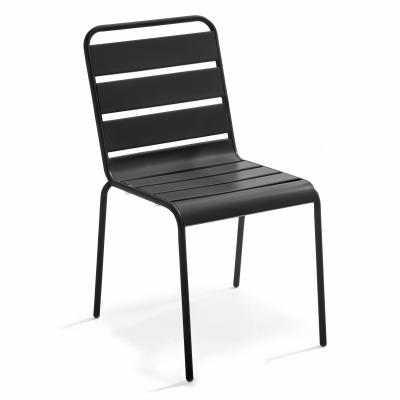 Chaise de jardin - 47 x 55 x 83 cm - Acier - Palavas - Gris