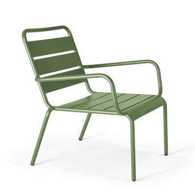 Palavas - Fauteuil de jardin bas relax acier vert cactus - Vert