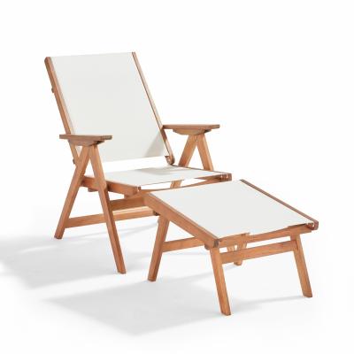 Fauteuil relax en bois d'eucalyptus FSC&reg; avec repose-pieds