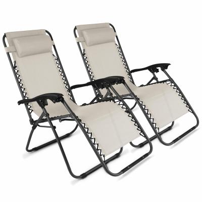 Fauteuil de jardin - 65 x 160 x 110 cm - Acier - Oviala - Taupe