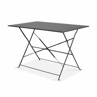 Table de jardin bistrot pliante en m&eacute;tal (110 x 70 x 71 cm)