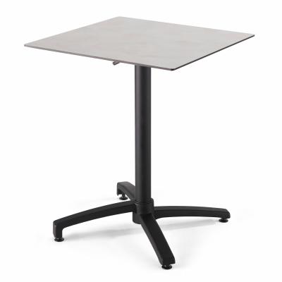 Table de jardin carr&eacute;e (70x70cm) inclinable beton gris clair