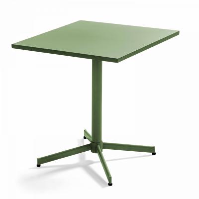 Oviala Palavas - Table carr&eacute;e Bistro inclinable en Acier Vert Cactus
