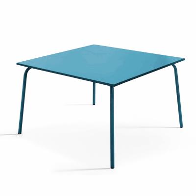 Table de jardin - 120 x 120 x 72 cm - Acier - Palavas - Bleu Pacific