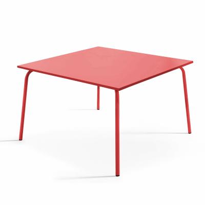 Table de jardin - 120 x 120 x 72 cm - Acier - Palavas - Rouge