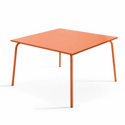 Table de jardin - 120 x 120 x 72 cm - Acier - Palavas - Orange