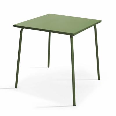 Oviala Palavas - Table de Jardin carr&eacute;e en m&eacute;tal Vert Cactus