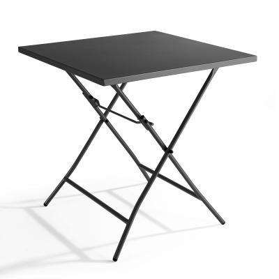 Table carr&eacute;e pliante  - 70 x 70 x 72 cm - Acier - Oviala - Gris