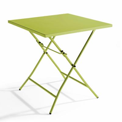 Table carr&eacute;e pliante  - 70 x 70 x 72 cm - Acier - Oviala - Vert