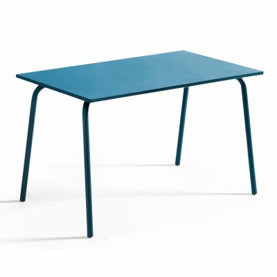 Table de jardin - 120 x 70 x 72 cm - Acier - Palavas - Bleu Pacific