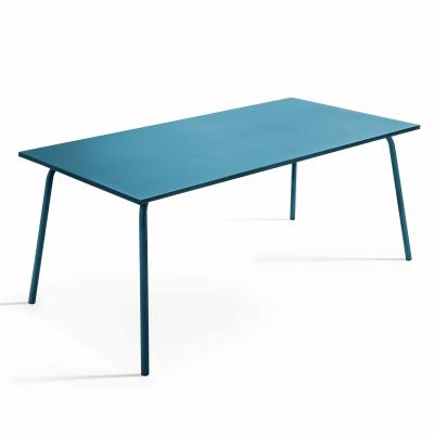 Oviala Palavas - Table de Jardin ractangulaire en m&eacute;tal Bleu Pacific
