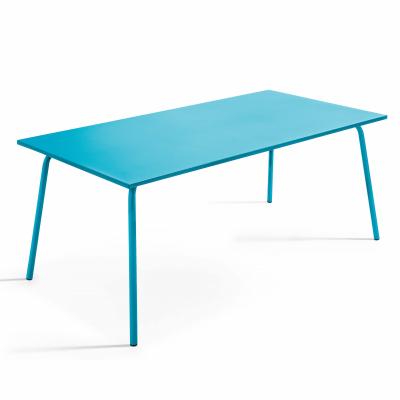 Palavas - Table de jardin rectangulaire en m&eacute;tal bleu - Bleu
