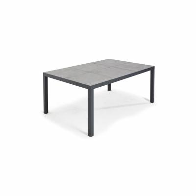 Table de jardin plateau en c&eacute;ramique effet b&eacute;ton cir&eacute; 10 places Gris