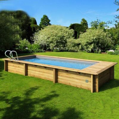 Piscine bois urbaine xl 6.5 x 3.5 x 1.33 m avec volet int&eacute;gr&eacute;