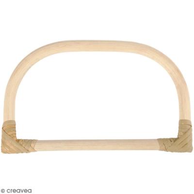 Anse de sac arrondi en bambou 15,5 x 9 cm - Creotime