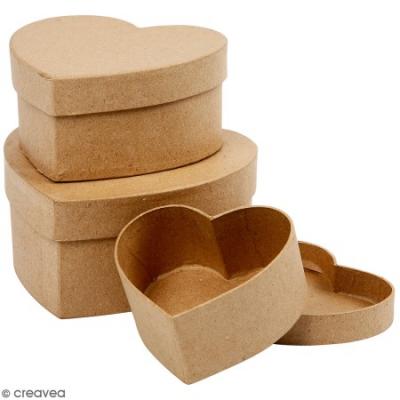 CC Hobby Bo&icirc;tes coeurs, 10x10x5 cm, d: 10+12,5+15 cm, h: 5+6,5+7,5 c
